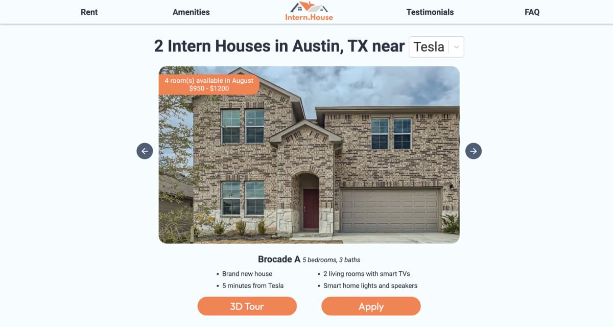 Screenshot of Intern.House